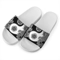 Yin And Yang Koi Carp Fish Print White Slide Sandals