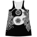 Yin And Yang Koi Carp Fish Print Women's Racerback Tank Top