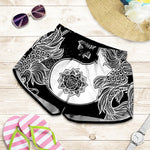 Yin And Yang Koi Carp Fish Print Women's Shorts