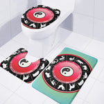 Yin Yang Chinese Zodiac Signs Print 3 Piece Bath Mat Set