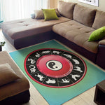 Yin Yang Chinese Zodiac Signs Print Area Rug
