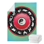 Yin Yang Chinese Zodiac Signs Print Blanket