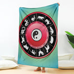 Yin Yang Chinese Zodiac Signs Print Blanket