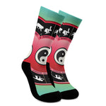 Yin Yang Chinese Zodiac Signs Print Crew Socks