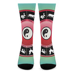 Yin Yang Chinese Zodiac Signs Print Crew Socks