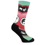 Yin Yang Chinese Zodiac Signs Print Crew Socks