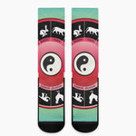 Yin Yang Chinese Zodiac Signs Print Crew Socks