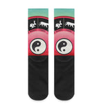 Yin Yang Chinese Zodiac Signs Print Crew Socks