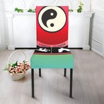 Yin Yang Chinese Zodiac Signs Print Dining Chair Slipcover