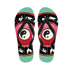 Yin Yang Chinese Zodiac Signs Print Flip Flops