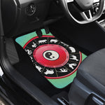 Yin Yang Chinese Zodiac Signs Print Front and Back Car Floor Mats