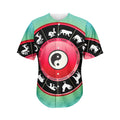 Yin Yang Chinese Zodiac Signs Print Men's Baseball Jersey