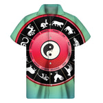 Yin Yang Chinese Zodiac Signs Print Men's Short Sleeve Shirt