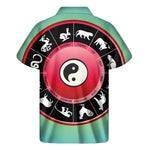 Yin Yang Chinese Zodiac Signs Print Men's Short Sleeve Shirt