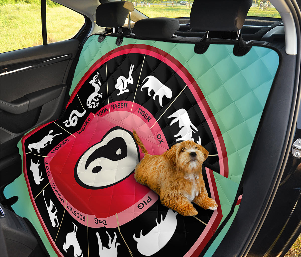 Yin Yang Chinese Zodiac Signs Print Pet Car Back Seat Cover