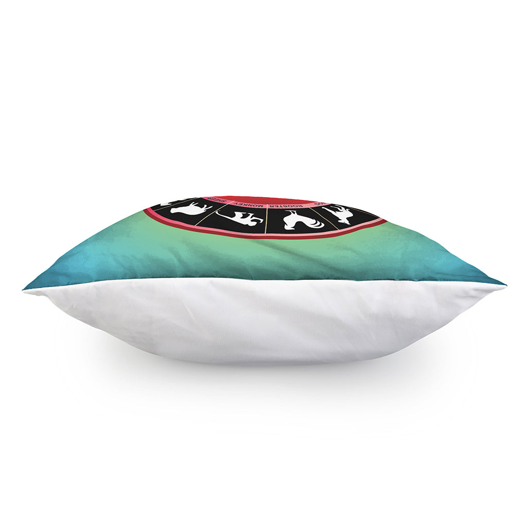 Yin Yang Chinese Zodiac Signs Print Pillow Cover