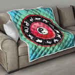 Yin Yang Chinese Zodiac Signs Print Quilt