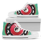 Yin Yang Chinese Zodiac Signs Print White High Top Shoes