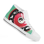 Yin Yang Chinese Zodiac Signs Print White High Top Shoes