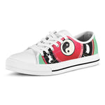 Yin Yang Chinese Zodiac Signs Print White Low Top Shoes