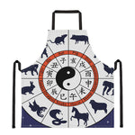 Yin Yang Chinese Zodiac Wheel Print Apron