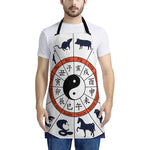 Yin Yang Chinese Zodiac Wheel Print Apron