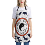 Yin Yang Chinese Zodiac Wheel Print Apron