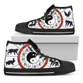 Yin Yang Chinese Zodiac Wheel Print Black High Top Sneakers