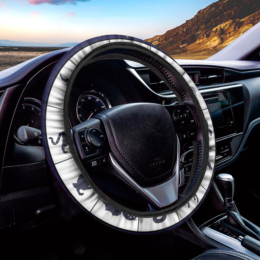 Yin Yang Chinese Zodiac Wheel Print Car Steering Wheel Cover