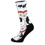 Yin Yang Chinese Zodiac Wheel Print Crew Socks