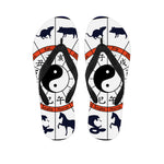 Yin Yang Chinese Zodiac Wheel Print Flip Flops