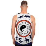 Yin Yang Chinese Zodiac Wheel Print Men's Tank Top