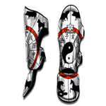Yin Yang Chinese Zodiac Wheel Print Muay Thai Shin Guard