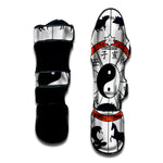 Yin Yang Chinese Zodiac Wheel Print Muay Thai Shin Guard