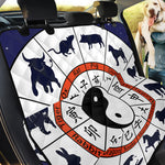 Yin Yang Chinese Zodiac Wheel Print Pet Car Back Seat Cover