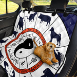 Yin Yang Chinese Zodiac Wheel Print Pet Car Back Seat Cover