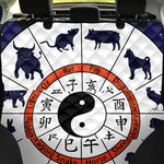 Yin Yang Chinese Zodiac Wheel Print Pet Car Back Seat Cover