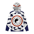 Yin Yang Chinese Zodiac Wheel Print Pullover Hoodie