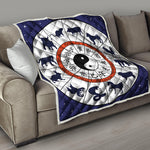 Yin Yang Chinese Zodiac Wheel Print Quilt