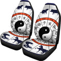 Yin Yang Chinese Zodiac Wheel Print Universal Fit Car Seat Covers