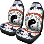 Yin Yang Chinese Zodiac Wheel Print Universal Fit Car Seat Covers