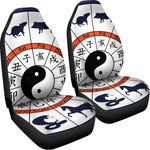 Yin Yang Chinese Zodiac Wheel Print Universal Fit Car Seat Covers
