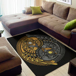 Yin Yang Owl Print Area Rug