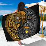 Yin Yang Owl Print Beach Sarong Wrap