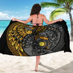 Yin Yang Owl Print Beach Sarong Wrap