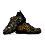 Yin Yang Owl Print Black Sneakers