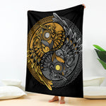 Yin Yang Owl Print Blanket
