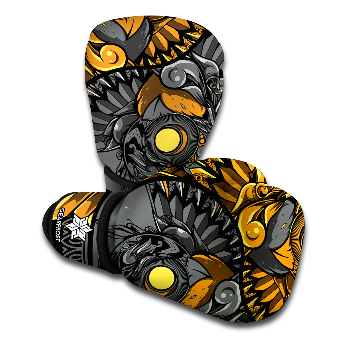 Yin Yang Owl Print Boxing Gloves