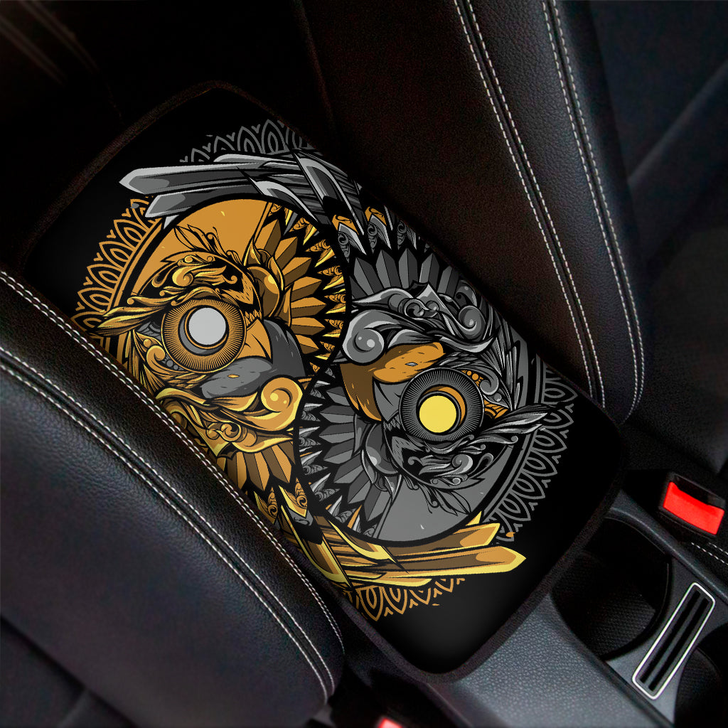 Yin Yang Owl Print Car Center Console Cover