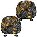 Yin Yang Owl Print Car Headrest Covers